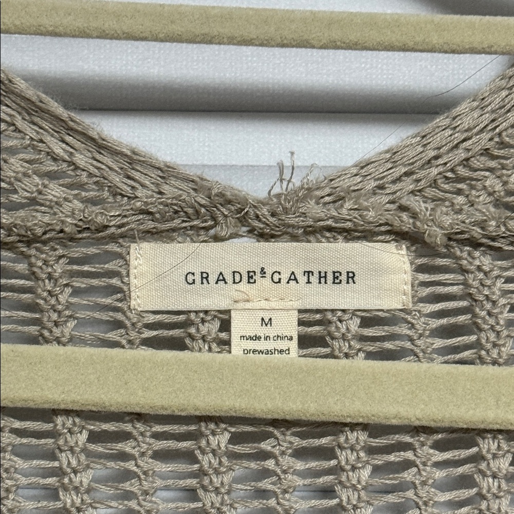 Grade & Gather - Beige LOOSE KNIT CARDIGAN - Picture 4 of 5
